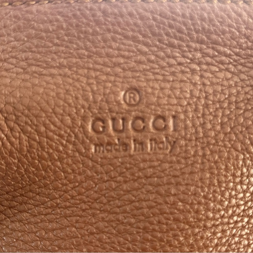 Gucci - Interlocking GG Bree Large Brown Pebbled Leather Tote Bag Shoulder Bag - Picture 6 of 17